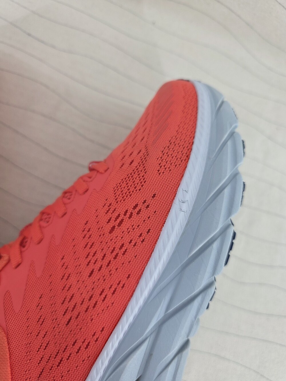Hoka One One Womens Clifton 7 Coral Gray Running Shoes 1110509 HCWH Size 8 - Picture 9 of 11